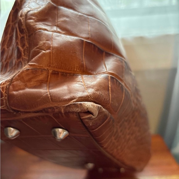 Pre-loved brown crocodile-embossed Furla two way bag. - Picture 4 of 12